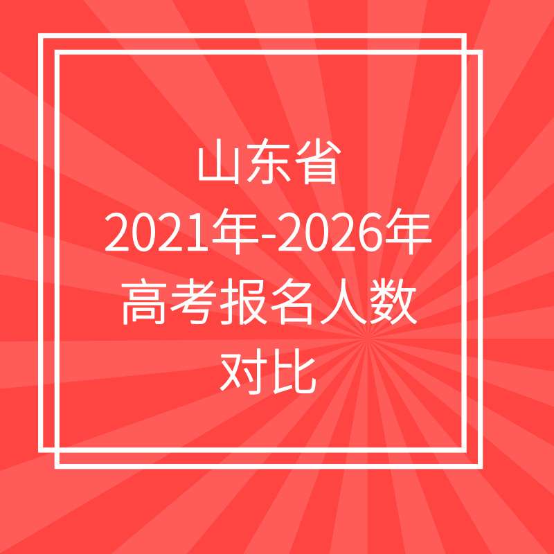 山东省2021年-2026年高考报名人数对比